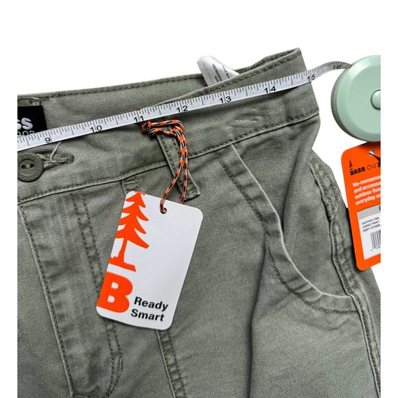 BASS OUTDOOR Women's High-Rise Canvas Cargo Pants NWT LICHEN GREEN SIZE 0 - Picture 10 of 11